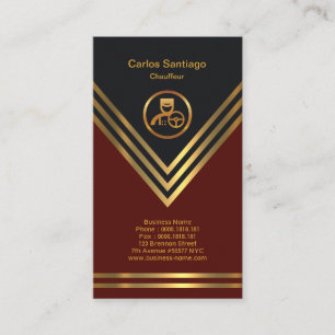 Tarjeta De Visita El Pentágono Oro Waves Royal Red Chauffeur Servic