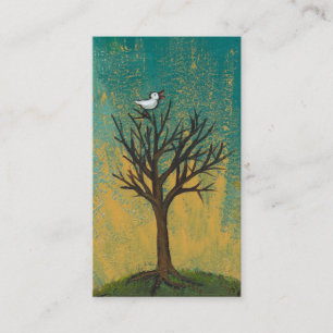 Tarjeta De Visita El pequeño pájaro canta a diversión la pintura