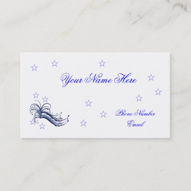 Tarjeta De Visita El perfil de la estrella carda la plantilla (Anverso)