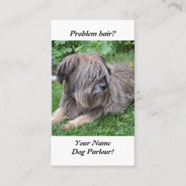 Tarjeta De Visita El perro con el pelo sobre él es ojos