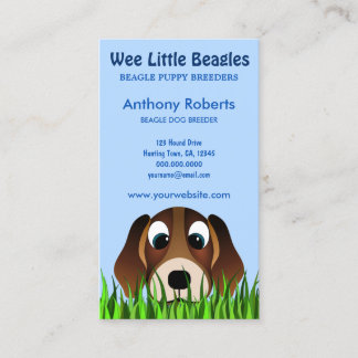 Tarjeta De Visita El Personalizado cuerdo beagle cachorro perro cria