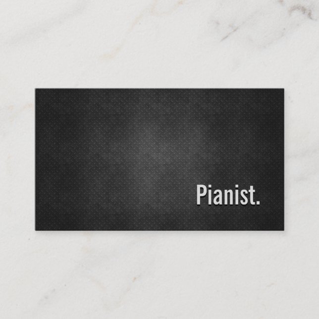 Tarjeta De Visita El pianista Guay la simplicidad Metalizado negra (Anverso)