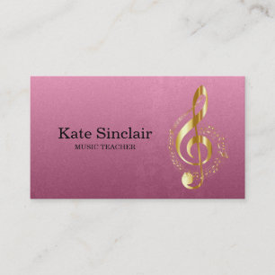 Tarjeta De Visita El piano elegante del profesor de música cierra