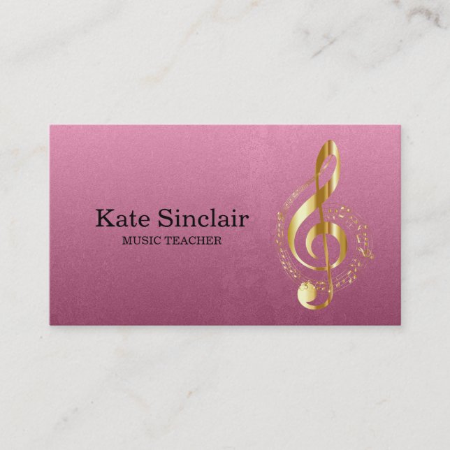 Tarjeta De Visita El piano elegante del profesor de música cierra (Anverso)