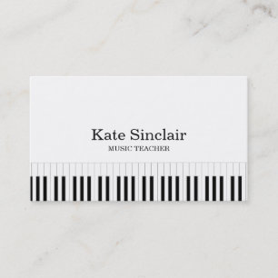 Tarjeta De Visita El piano elegante del profesor de música cierra