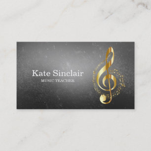 Tarjeta De Visita El piano elegante del profesor de música cierra