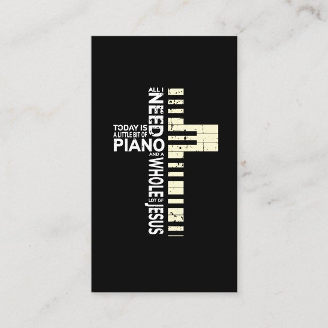 Tarjeta De Visita El piano todo lo que necesito es músico del (Anverso)