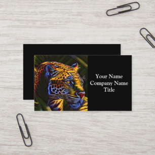 Tarjeta De Visita El poderoso jaguar un depredador de la jungla