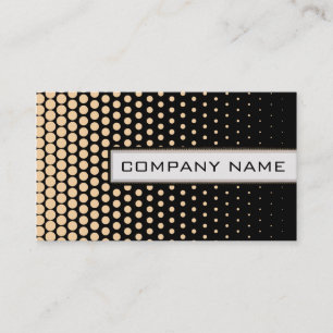 Tarjeta De Visita El Polka de Champagne Dots Elegant Modern Black