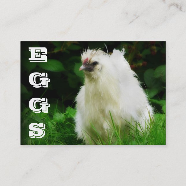 Tarjeta De Visita El pollo EGGS la granja avícola libre de la (Anverso)