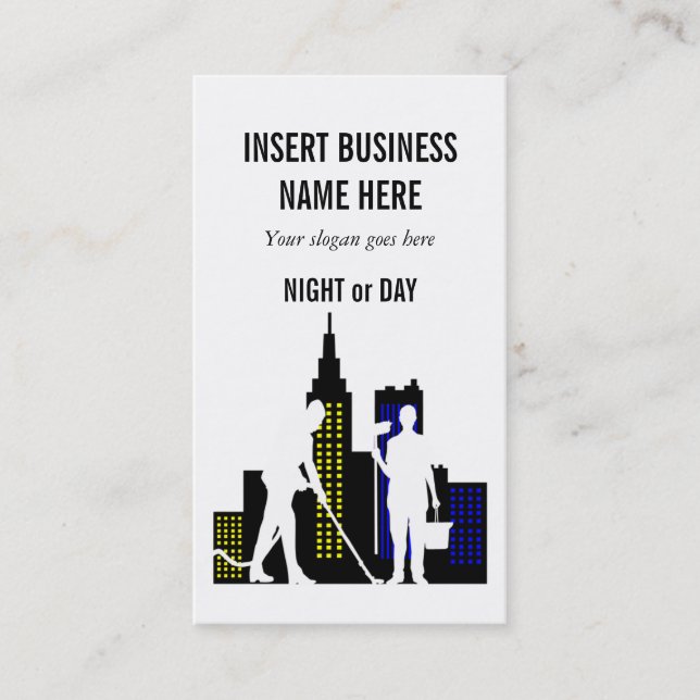 Tarjeta De Visita El profesional del servicio de la limpieza (Anverso)