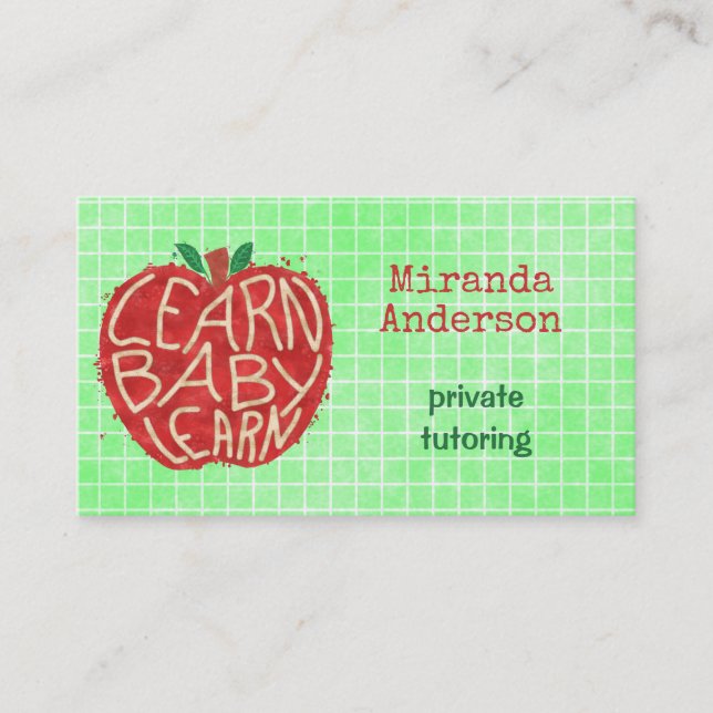 Tarjeta De Visita El profesor o el profesor particular privado (Anverso)