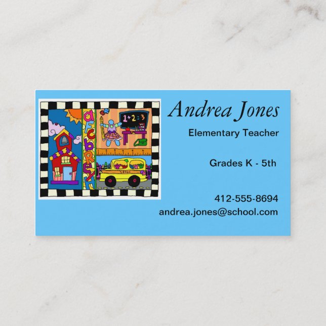 Tarjeta De Visita El profesor sabe mejor (Reverso)