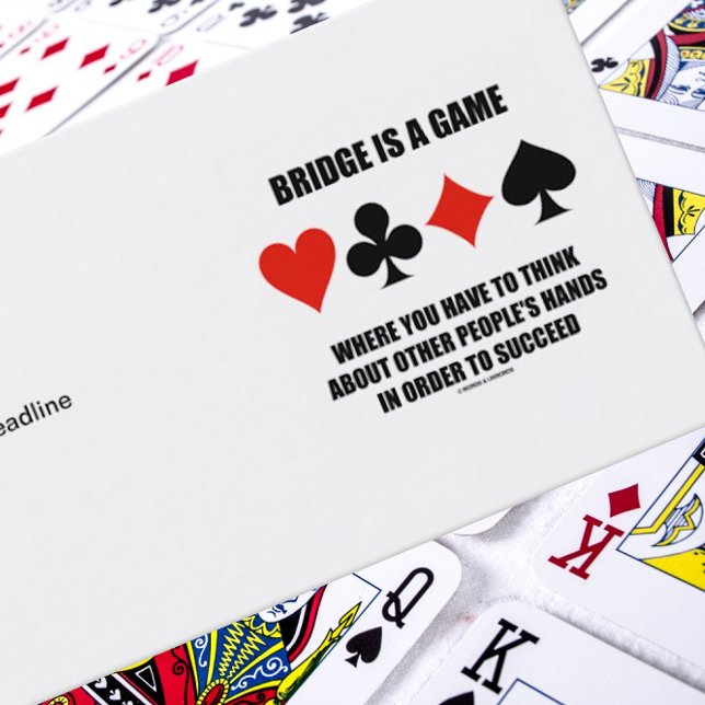 Tarjeta De Visita El Puente Es Un Juego En El Que Tienes Que Pensar (Bridge saying truism business card for any avid bridge player)