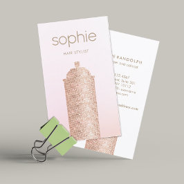 Tarjeta De Visita El pulverizador de secuencia rosada estilista de p