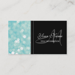 Tarjeta De Visita El Purpurina Aqua Bokeh choca