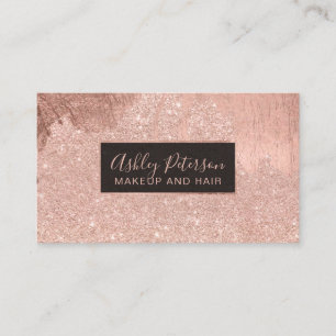 Tarjeta De Visita El purpurina color de rosa del oro gotea