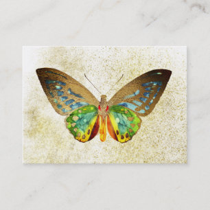 Tarjeta De Visita El purpurina del oro del *~* doró la mariposa de
