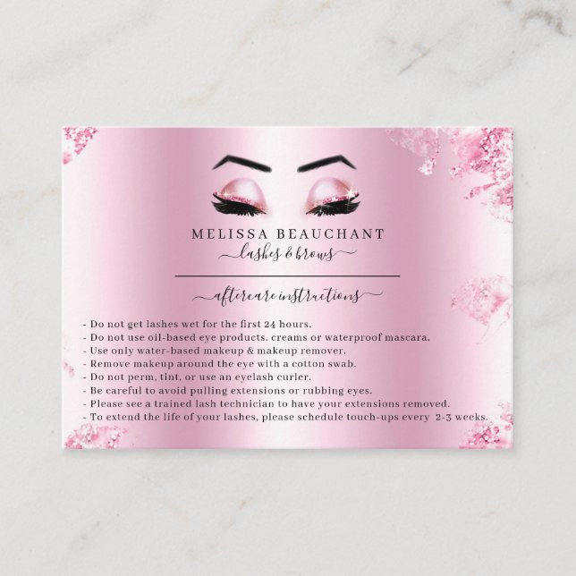 Tarjeta De Visita El purpurina rosado metálico atractivo azota (Anverso)