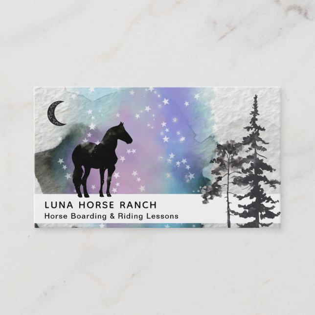 Tarjeta De Visita El rancho cósmico del caballo de la luna del *~* (Anverso)