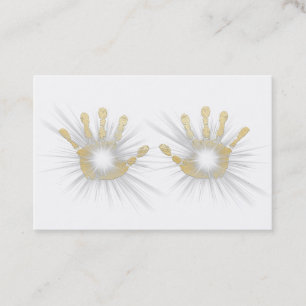 Tarjeta De Visita El Relieve metalizado dorado de Reiki del *~* da