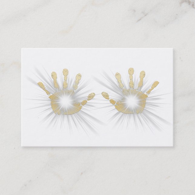 Tarjeta De Visita El Relieve metalizado dorado de Reiki del *~* da (Anverso)