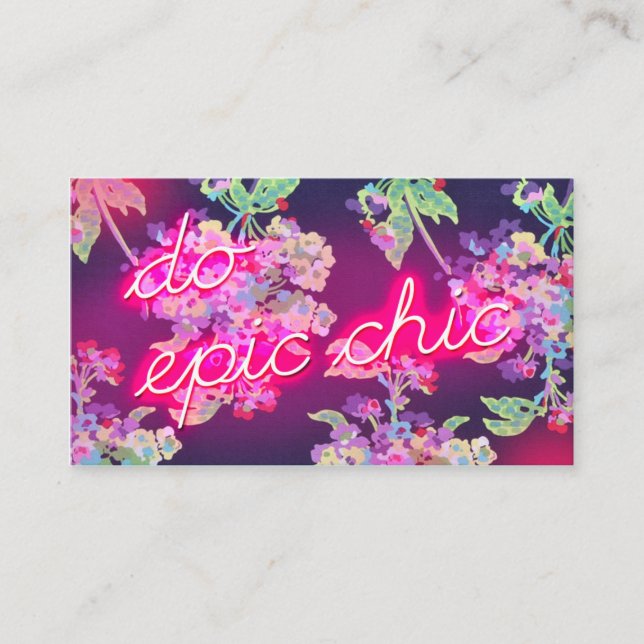 Tarjeta De Visita El resplandor de neón 311 hace moda épica (Anverso)