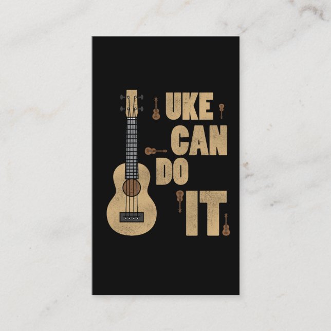 Tarjeta De Visita El retruécano Uke de Ukelele puede hacerlo (Anverso)