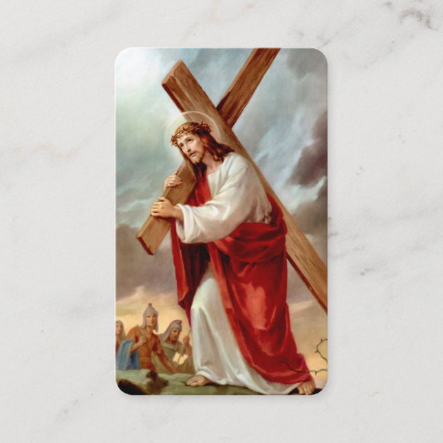 Tarjeta De Visita El rezo carda el | que lleva la cruz 010 (Anverso)