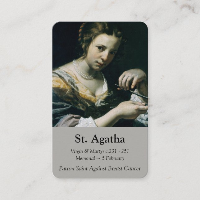 Tarjeta De Visita El rezo carda St Agatha 2 del | (Anverso)