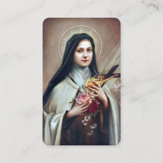 Tarjeta De Visita El rezo carda St. español Teresa del | (Anverso)