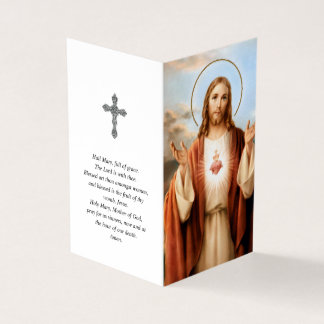 Tarjeta De Visita El rezo católico carda el corazón sagrado Jesús 3