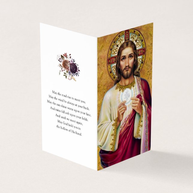 Tarjeta De Visita El rezo católico carda el | Jesús 1 (Exterior)