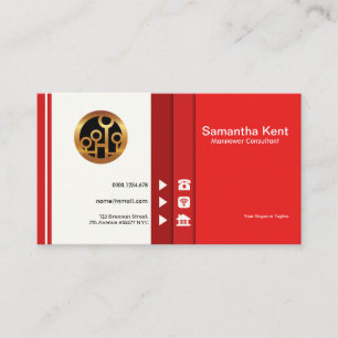 Tarjeta De Visita El rojo profesional simple acoda al consultor de