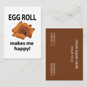 Tarjeta De Visita El rollito de huevo me hace feliz rollito de huevo