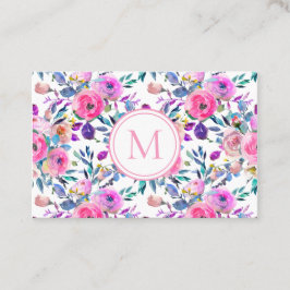 Tarjeta De Visita El romántico color rosa floral del agua