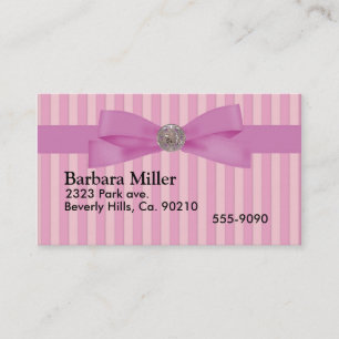 Tarjeta De Visita El rosa bebé raya elegancia en cualquier momento