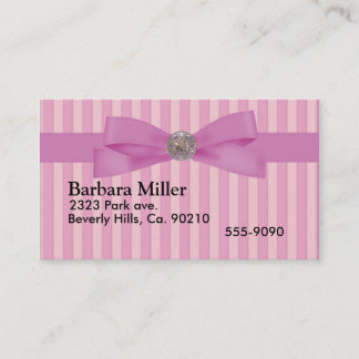 Tarjeta De Visita El rosa bebé raya elegancia en cualquier momento