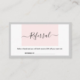 Tarjeta De Visita El rosa de la caligrafía moderna y grises claros