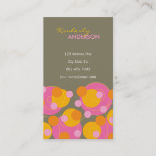Tarjeta De Visita el rosa jugoso retro del fatfatin puntea la