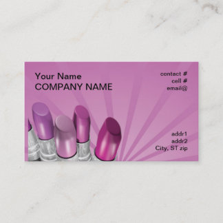 Tarjeta De Visita el rosa sombrea el lápiz labial