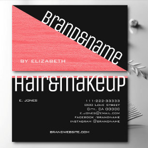 Tarjeta De Visita El rosado rosado moderno triángulo negro de dos co