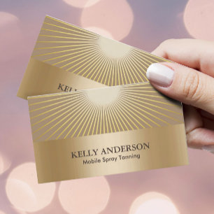 Tarjeta De Visita El salón de bronceado Sun de oro del aerosol