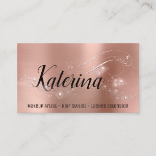Tarjeta De Visita El salón de pelo del artista de maquillaje azota