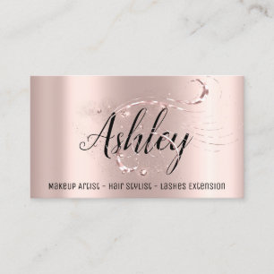Tarjeta De Visita El salón de pelo del artista de maquillaje azota