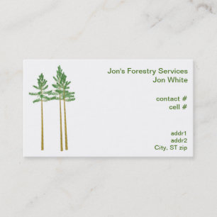 Tarjeta De Visita El sawtimber tres clasificó árboles de pino