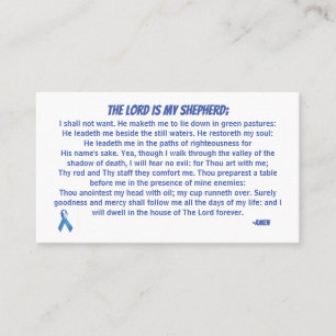 Tarjeta De Visita El Señor Es Mi Pastor PSALM 23 Cinta Azul