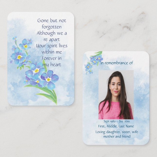 Tarjeta De Visita El servicio conmemorativo invita a olvidar que no  (Anverso / Reverso)