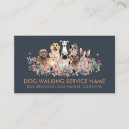 Tarjeta De Visita El servicio de Mascota Dog Grooming florió una sim