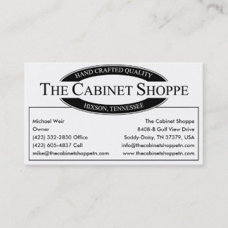 Tarjeta De Visita El Shoppe del gabinete